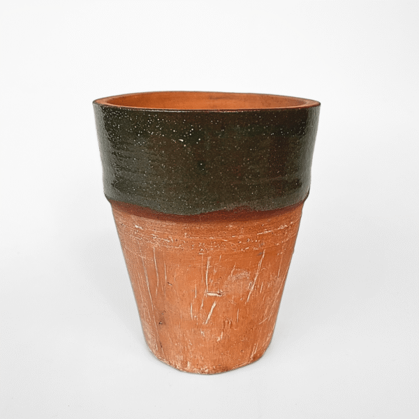 Two-Tone Rustic Ceramic Pot | Terracotta & Glazed Finish | Ideal for Indoor & Outdoor Plants - Image 2