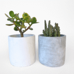 Concrete cover pots in white and grey, 10cm minimalist
