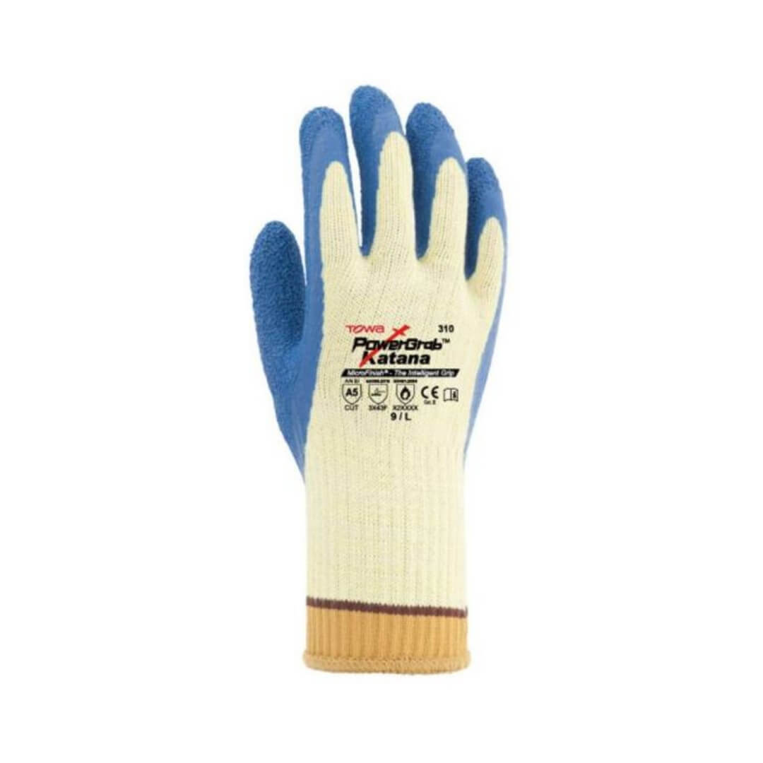 WGLO26214_WGLO26215_WGLO26216 - TOWA PowerGrab Katana TOWA Heavy Duty Work Gloves with Kevlar-steel liner and crinkle-grip for cut resistance and heat handling