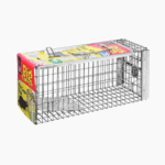 Metal rat cage trap with spring-loaded door for safe and humane rodent capture
