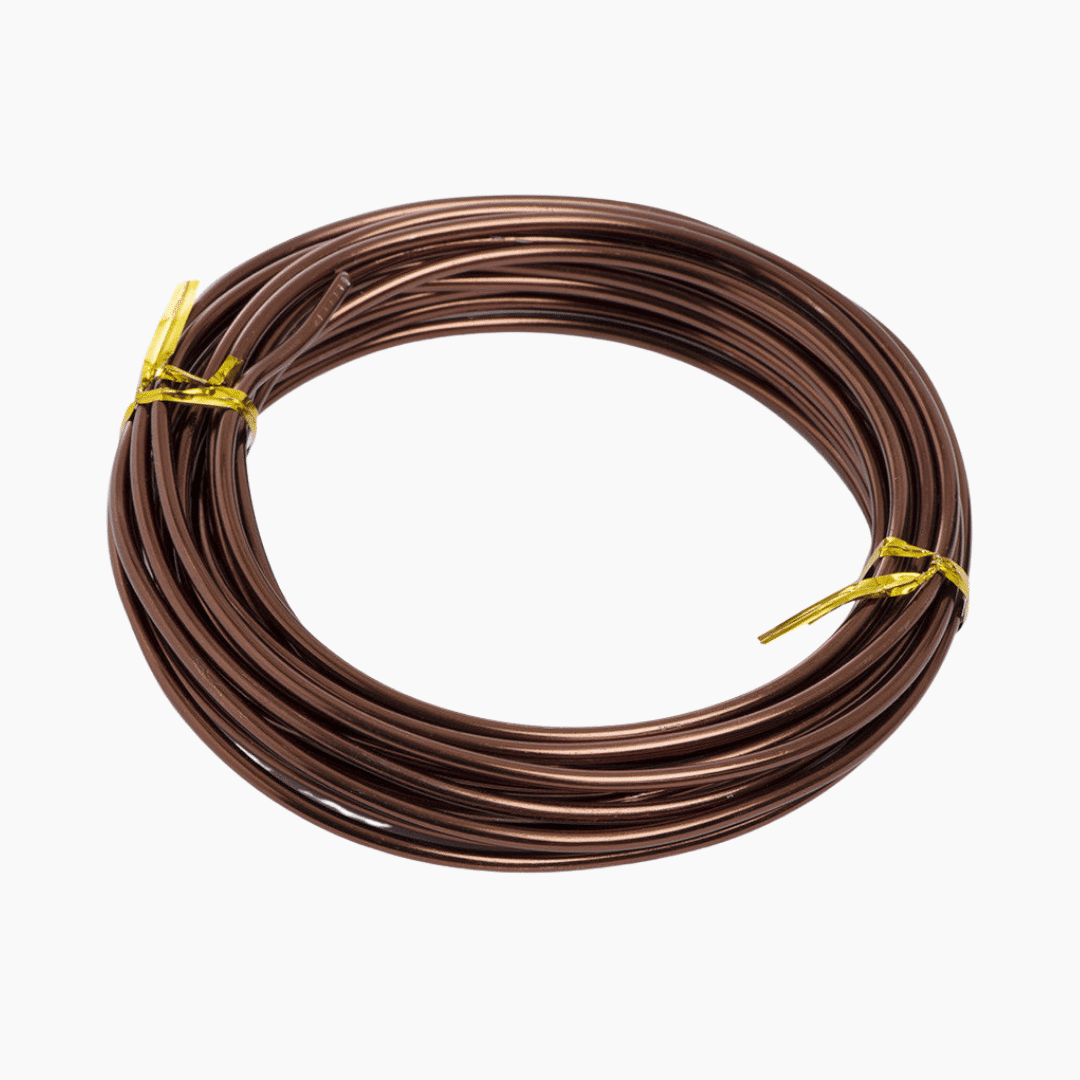 5mm, Anodized aluminium wire 5mm thick silver anodised aluminium wire coiled in a loop