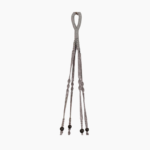 90cm silver/grey macramé plant hanger with decorative woven design.