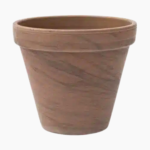 Raw Terracotta Basalt Pot with drainage holes, classic clay planter.