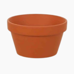 Raw Terracotta Standard Bowl planter with drainage, classic clay finish.