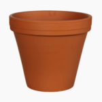Raw terracotta Amalia pot with natural drainage holes, ideal for indoor or outdoor planting.