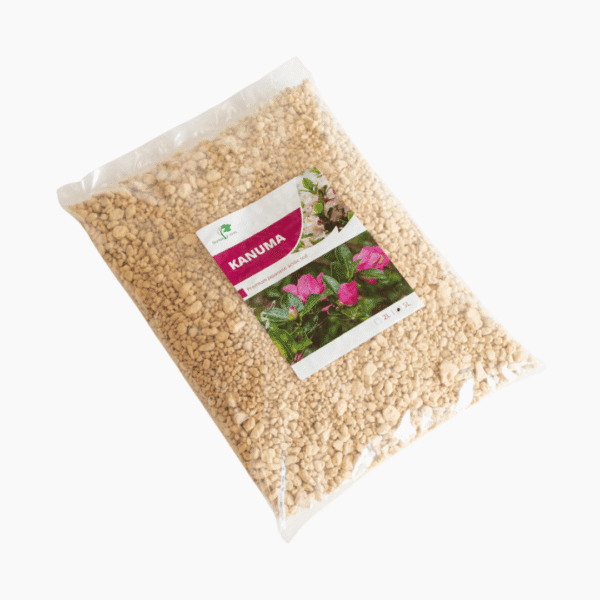 Japanese Kanuma soil with mixed particle sizes in soft, pale tones