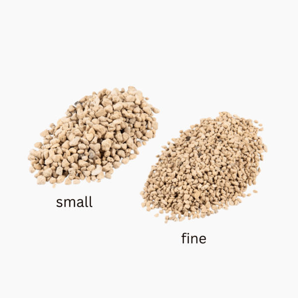 Japanese Hyuga Pumice small 3–6mm particles in natural off-white tones