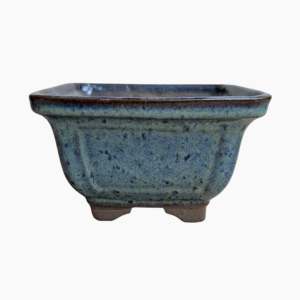 Handmade Medium Square Bonsai Pot Glazed Stoneware South African pottery with drainage holes