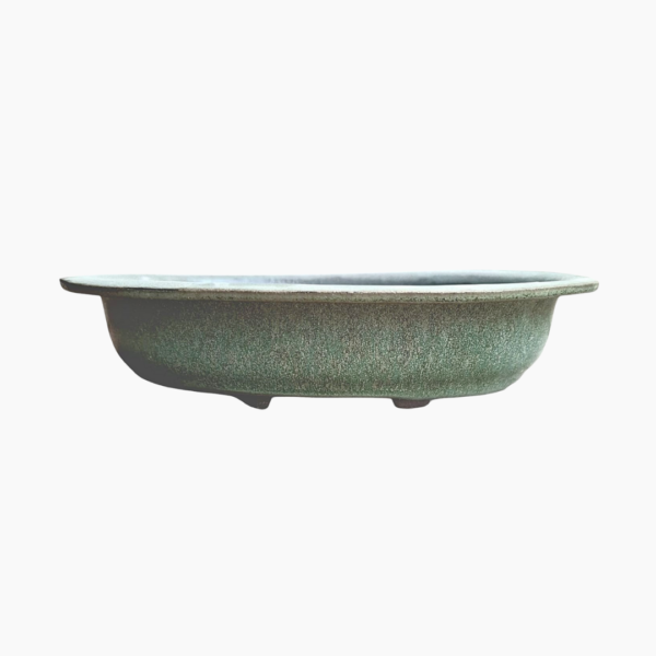 Medium Oval Bonsai Pot glazed handcrafted from durable stoneware.