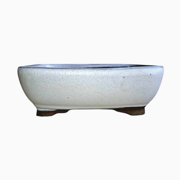 Medium rectangular glazed bonsai pot handcrafted in South Africa from stoneware.