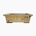 Medium rectangular glazed bonsai pot handcrafted from stoneware in South Africa.