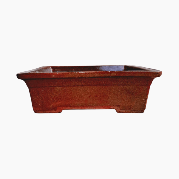 Medium rectangular glazed bonsai pot handcrafted from stoneware in South Africa.