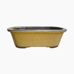 Medium rectangular glazed bonsai pot handcrafted from stoneware in South Africa.
