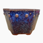 Hand-Carved Hexagonal Bonsai Pot – unglazed stoneware handmade in South Africa