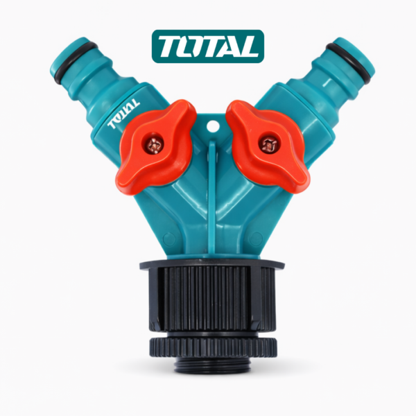 Total THHC1202 2-Way Hose Connector 3/4 with Shut-Off and Reducer - Image 2