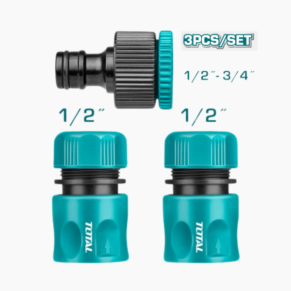 TOTAL Hose Connector 1/2 and 3/4 Inch Plastic ABS Quick Coupling - Image 3