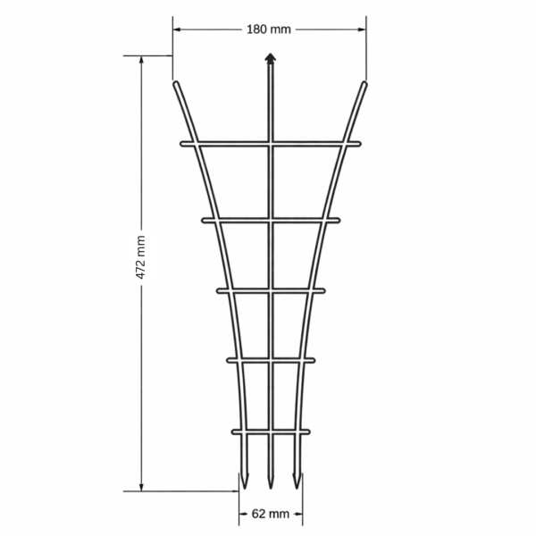 47.2cm Metal Plant Support Ladder – Climbing Trellis with Ground Spikes for Pots & Garden Beds - Image 2