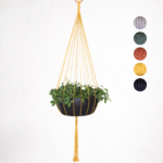 String Large Macramé Plant Hanger – 1300mm Indoor Hanging Planter – 5 Colour Options – Fits 30cm Pots