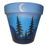 Forest Silhouette | Hand-Painted Terracotta Plant Pot | 15–26cm