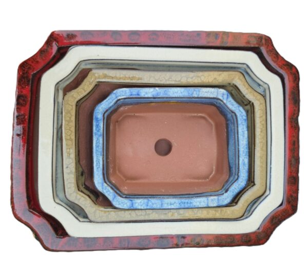 Glazed Bonsai Pots | 4-Piece Irregular Rectangle Set - Image 2