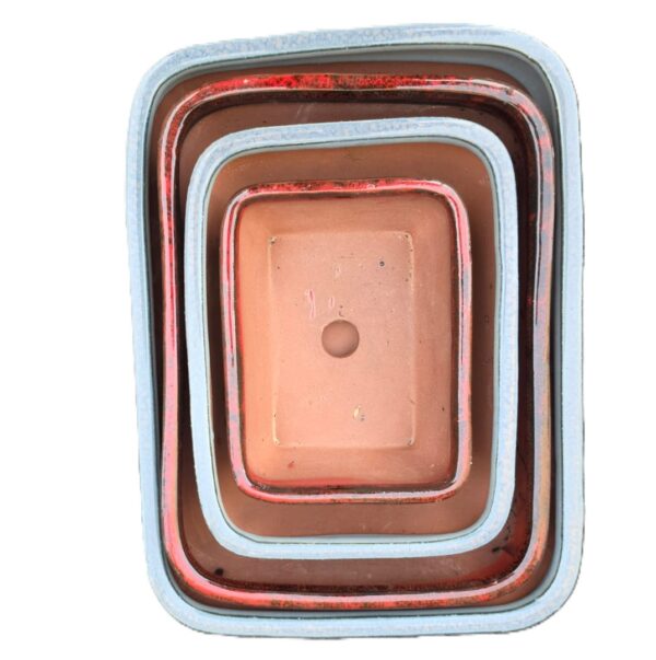 Glazed Bonsai Pots | 4-Piece Graduated Rectangular Set - Image 2