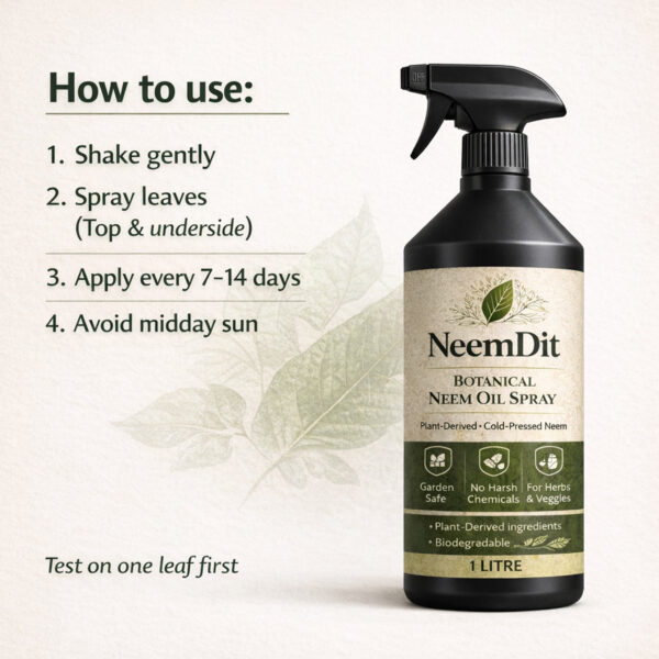 NeemDit Ready-to-Use Neem Oil Spray 1L - Natural Plant Pest Deterrent - Image 4