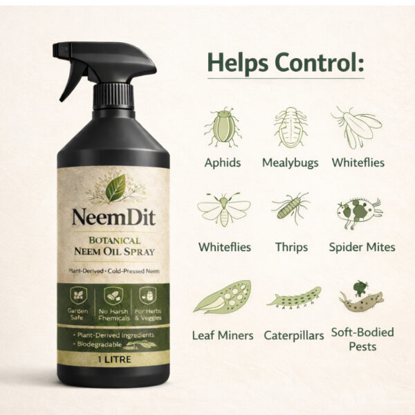 NeemDit Ready-to-Use Neem Oil Spray 1L - Natural Plant Pest Deterrent - Image 5