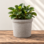 Textured planter | Lightweight Whitewashed Concrete | W 48 × H 36 cm