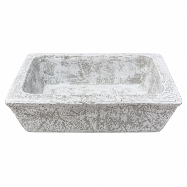 Trough Planter | Lightweight Whitewashed Concrete | L 43 × W 34 × H 13 cm - Image 2