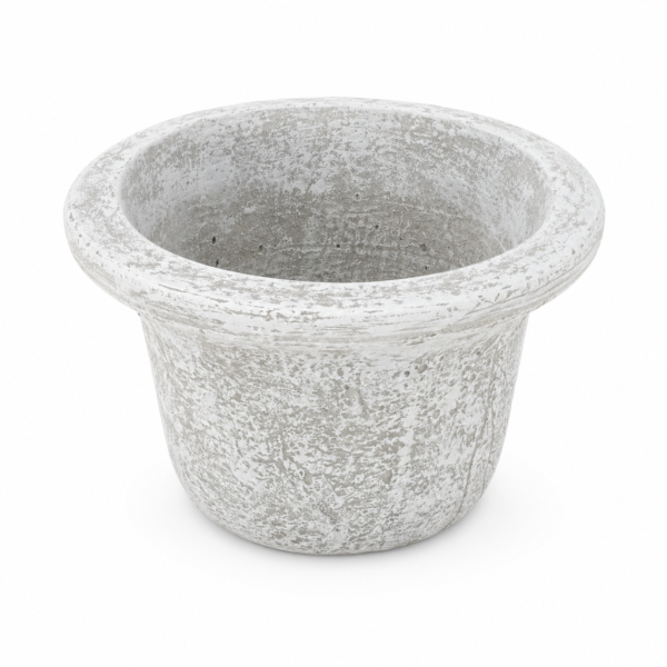 Round Planter | Lightweight Whitewashed Concrete | W 33 × H 23 cm - Image 2