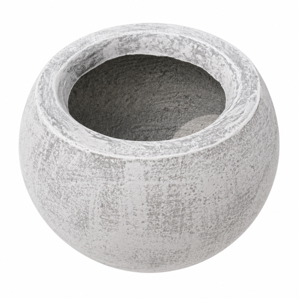 Sphere Planter | Lightweight Whitewashed Concrete | W 35 × H 33 cm - Image 2