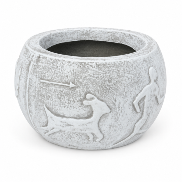 Khoisan Heritage Bowl Planter | Lightweight Whitewashed Concrete | W 35 × H 33 cm - Image 2