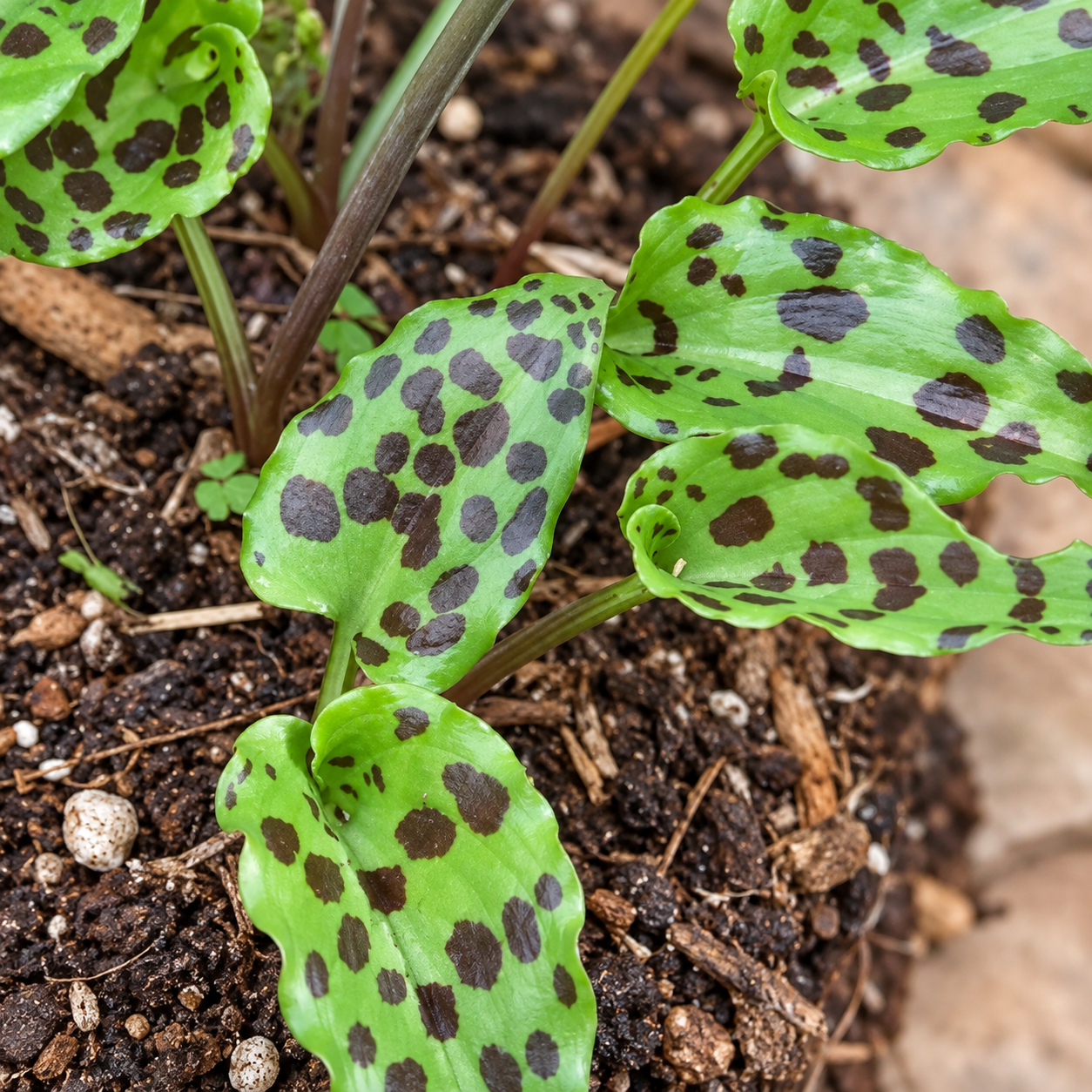 Spotted Leopard Plant in Soft Daylight