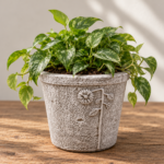 Flora Tapered Planter | Lightweight Whitewashed Concrete | W 38 × H 33 cm